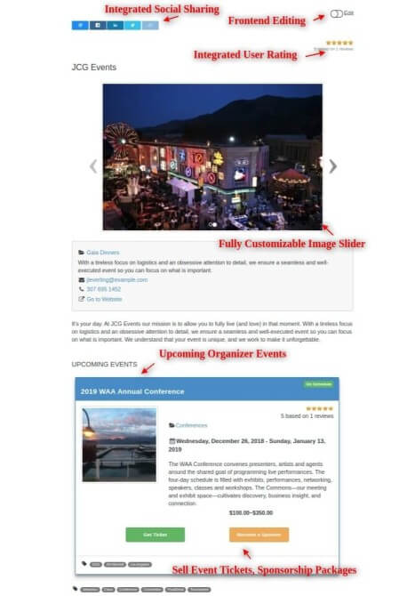 Powerful Organizer pages